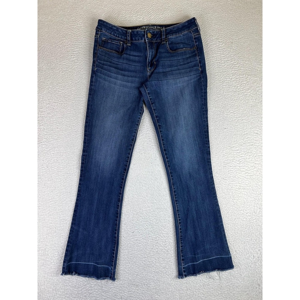 American Eagle Outfitters Skinny Kick Bootcut Jeans Womens 10 Blue 360 Stretch